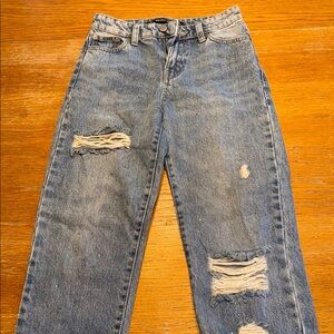 Bershka Blue Straight Leg Jeans